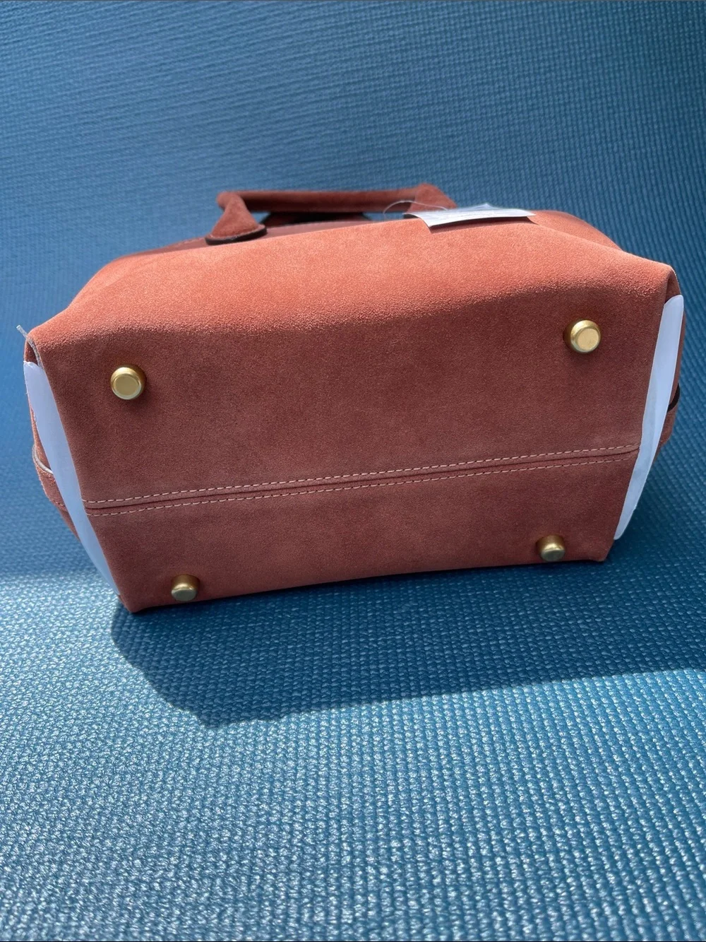 Coach Suede Satchel in Rust Orange